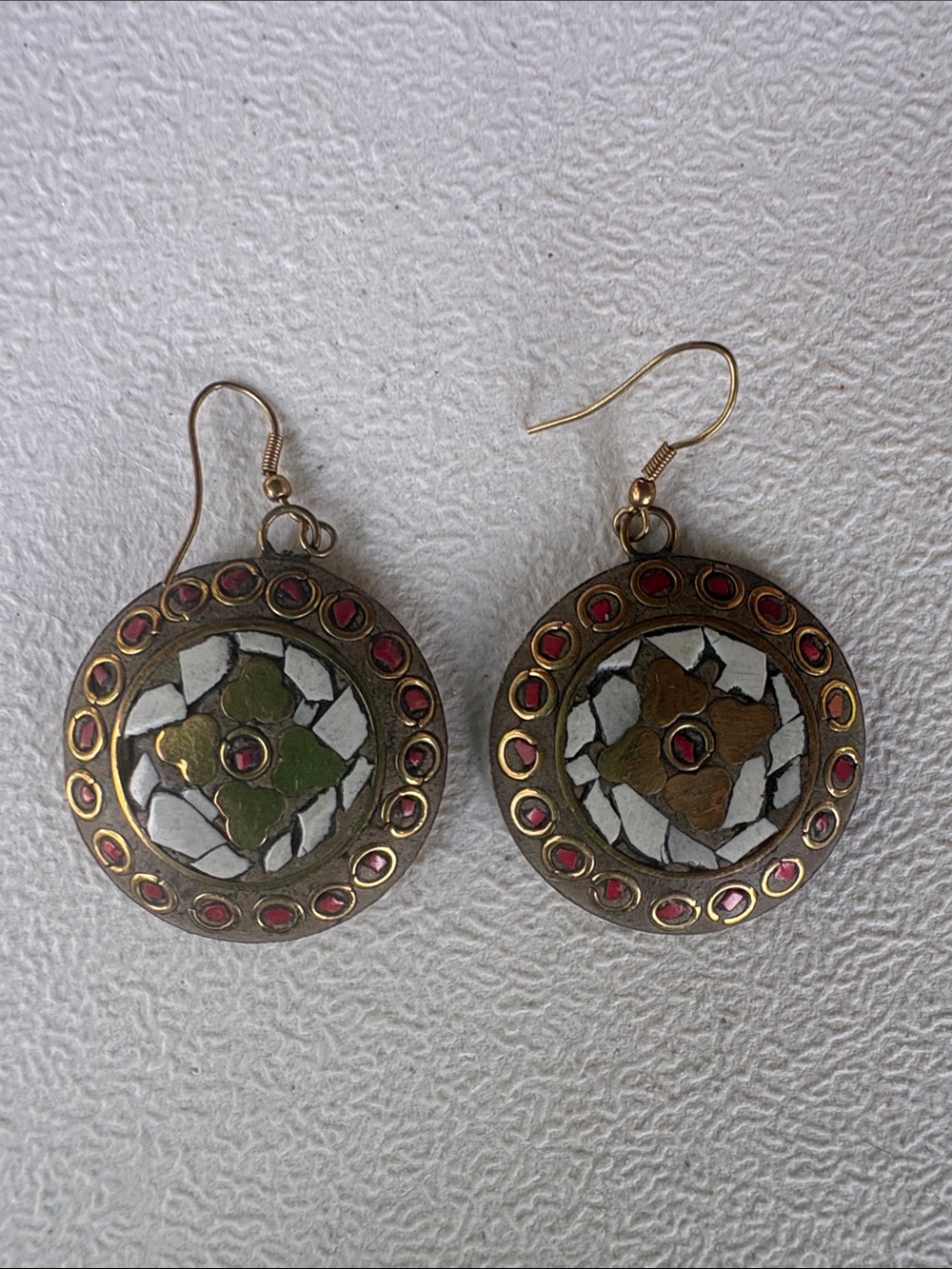 Handcrafted Multicolor Mosaic Drop Earrings - Boho Chic